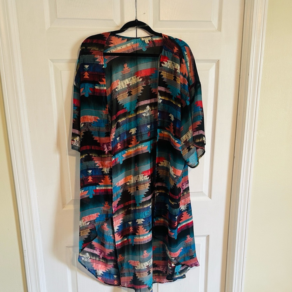 Eyeshadow Multicolor Patterned Kimono